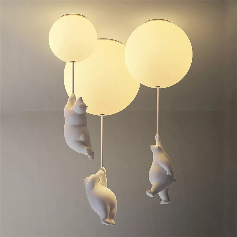 Lustre enfant ours polaire suspendu