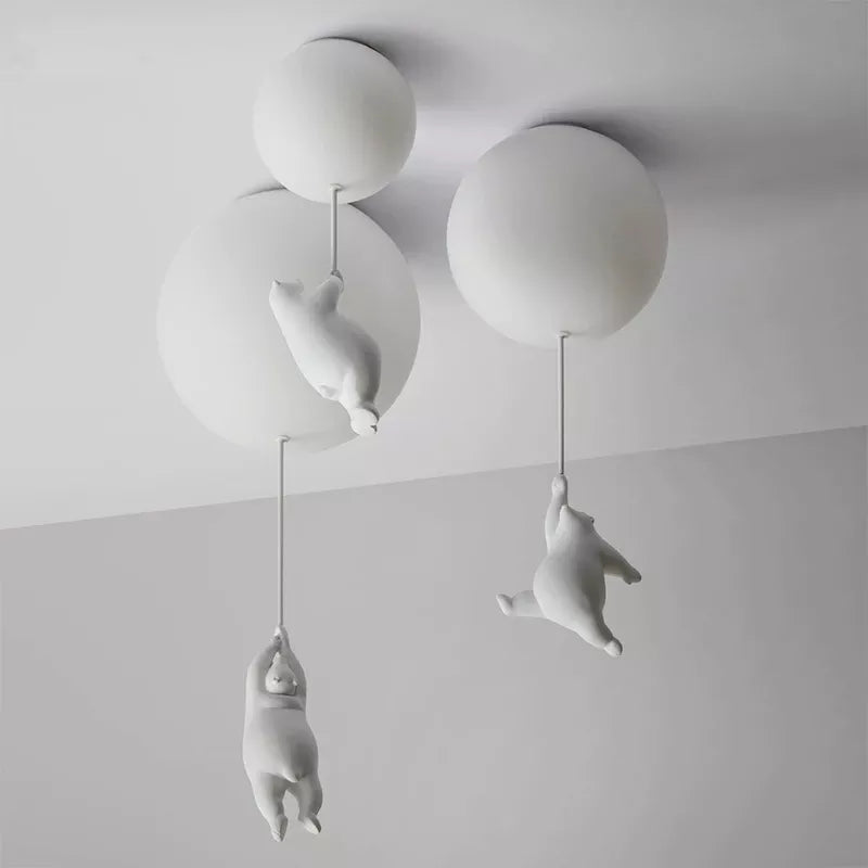 Lustre enfant ours polaire suspendu