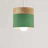 Lustre suspension bois et métal coloré style nordique