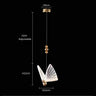 Suspension forme de papillon or et verre