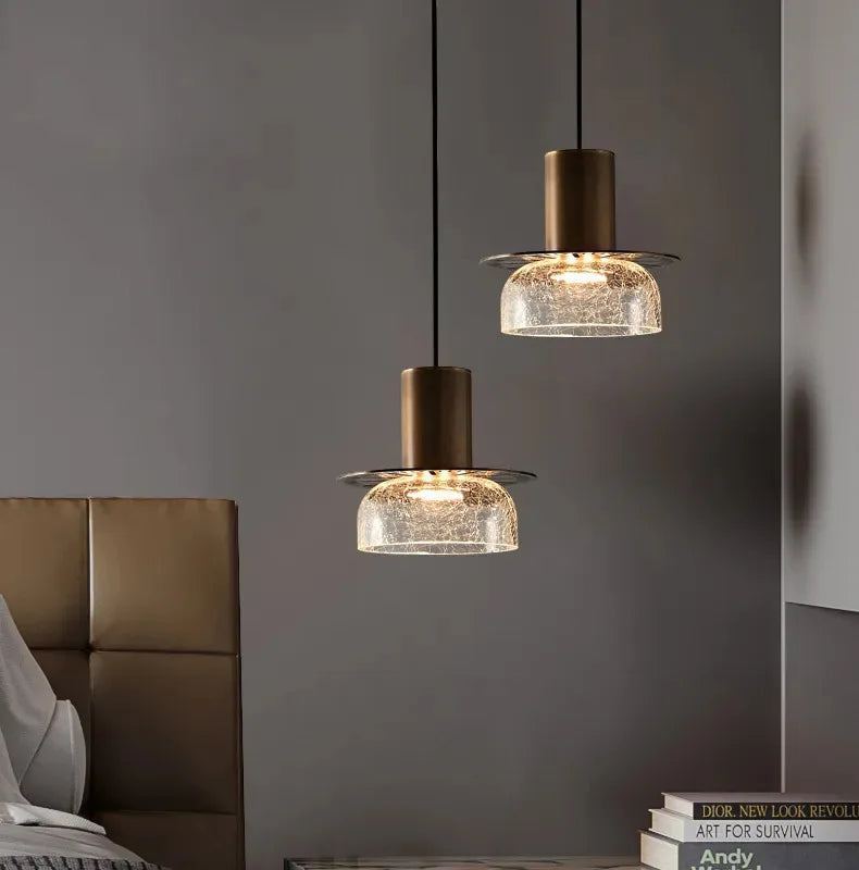 Suspension verre craquelé | Style moderne élégant