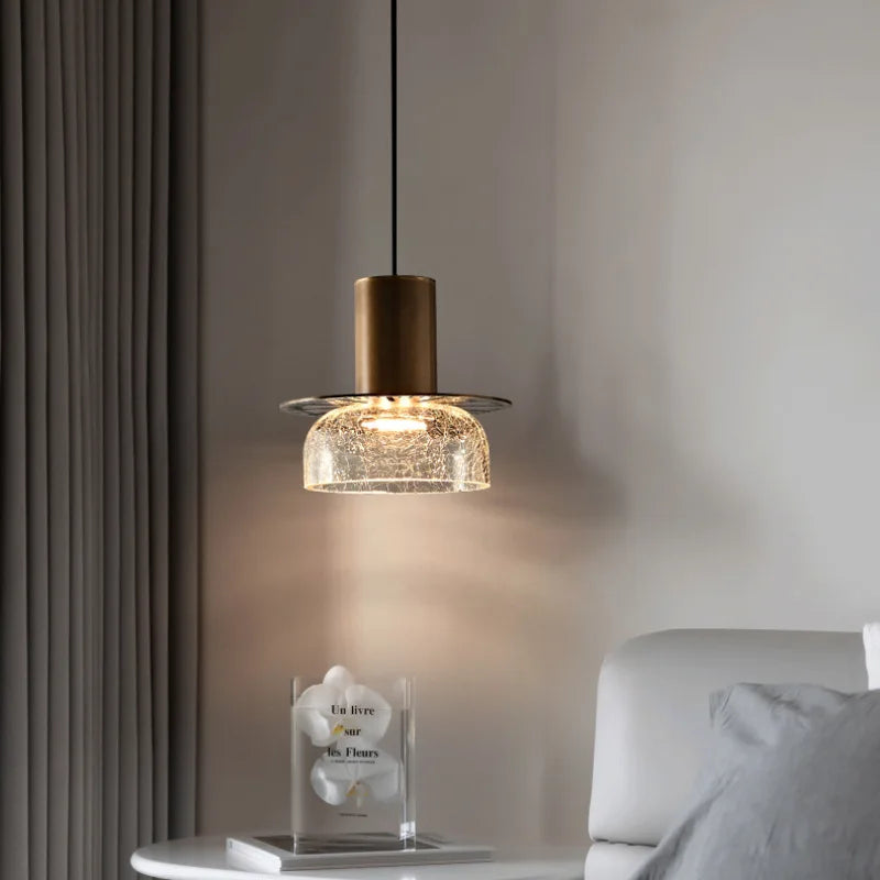 Suspension verre craquelé | Style moderne élégant