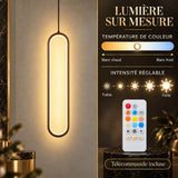 Lustre pendant / Suspension moderne en aluminium noir ou or au style minimaliste