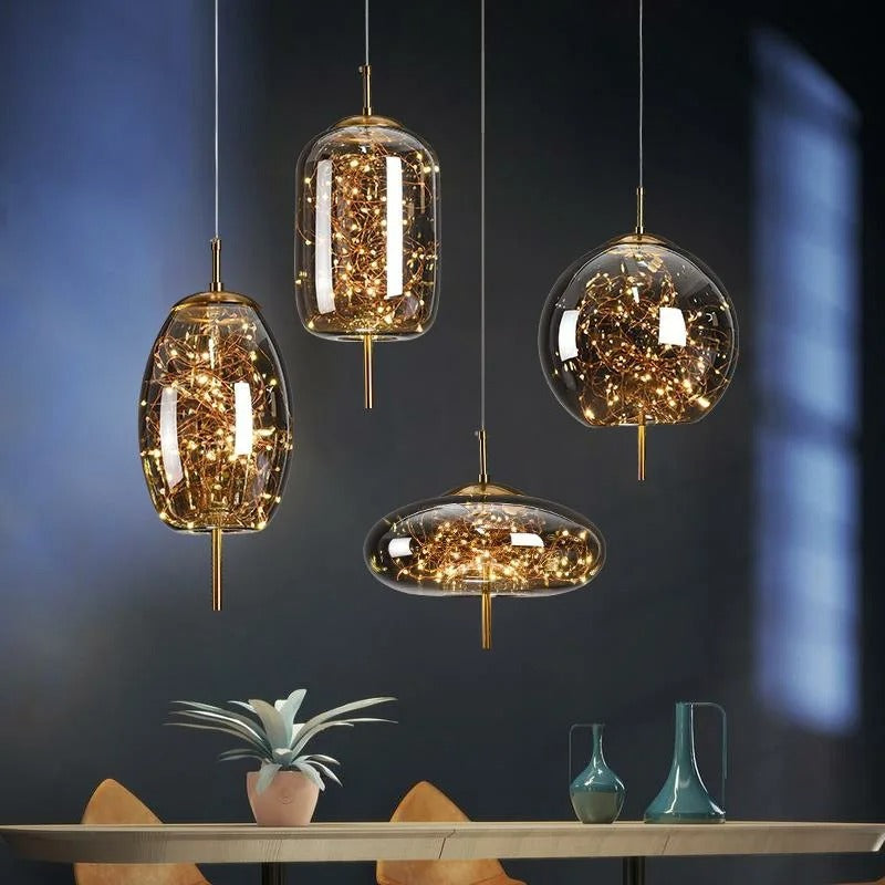 Suspension verre soufflé | Style contemporain féerique