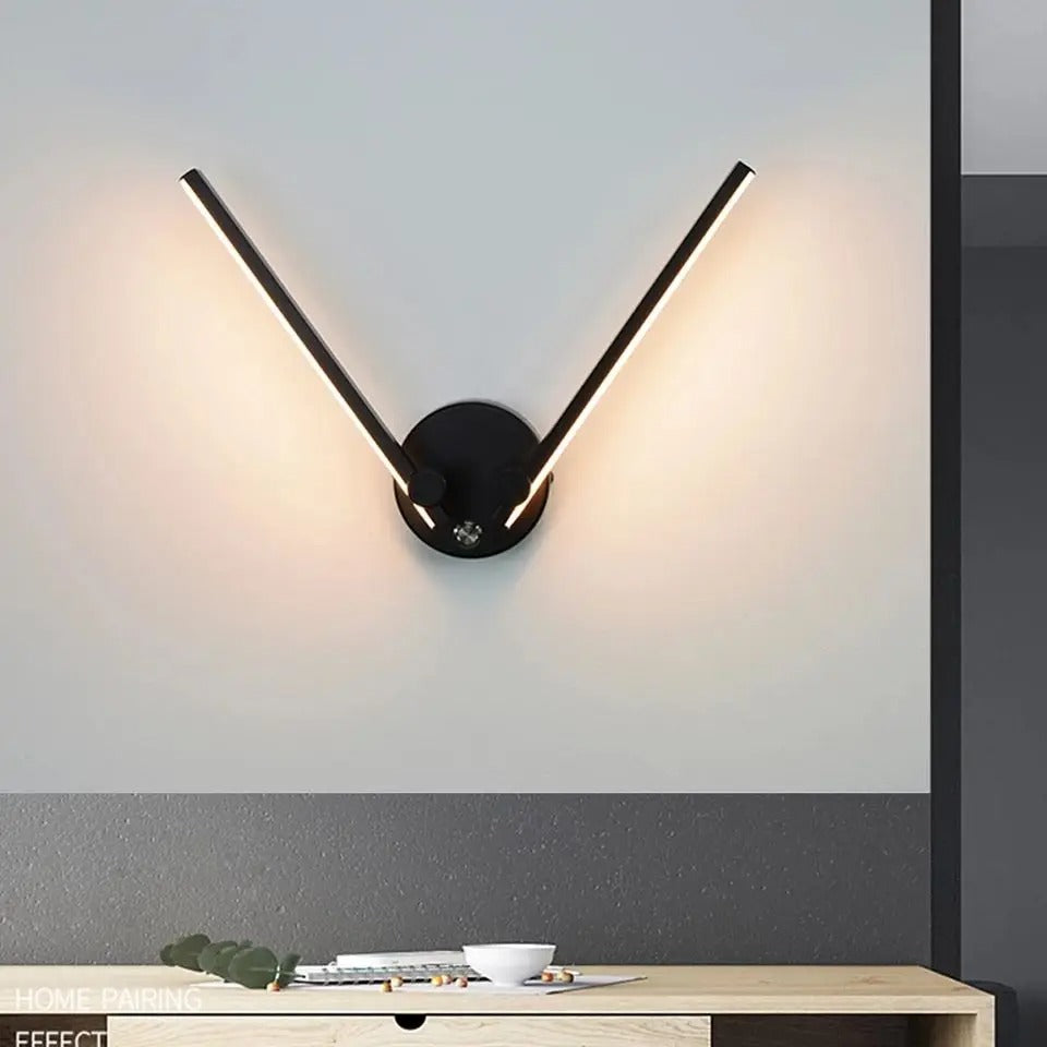 Applique mural rotative à 300° en aluminium en forme de tube noir à LED
