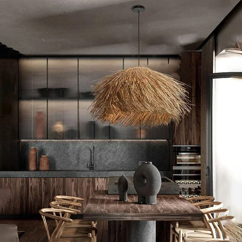 Suspension naturelle en rotin | Style bohème chic