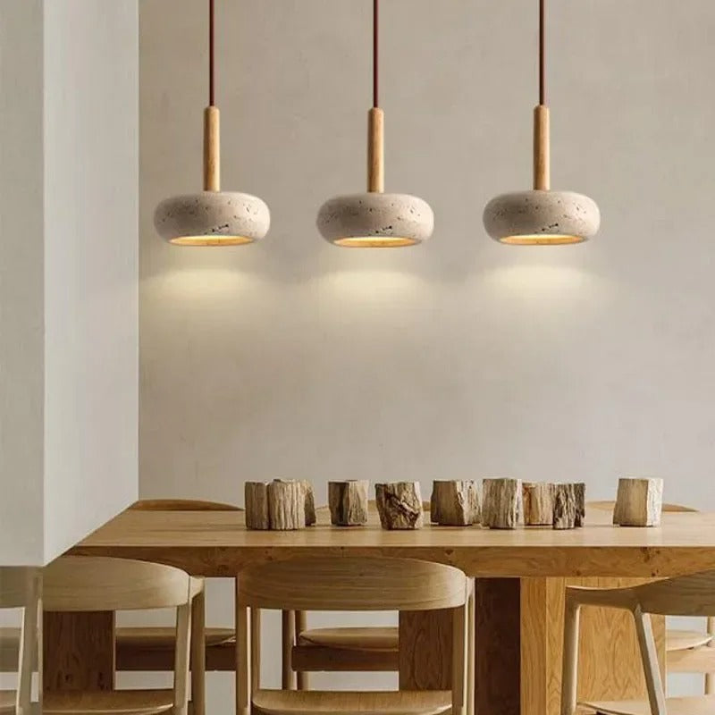 Suspension élégante pierre naturelle | Style wabi sabi
