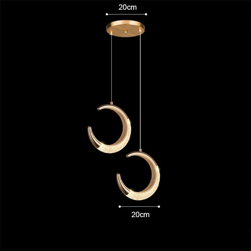 Suspension cercle doré et verre ondulé