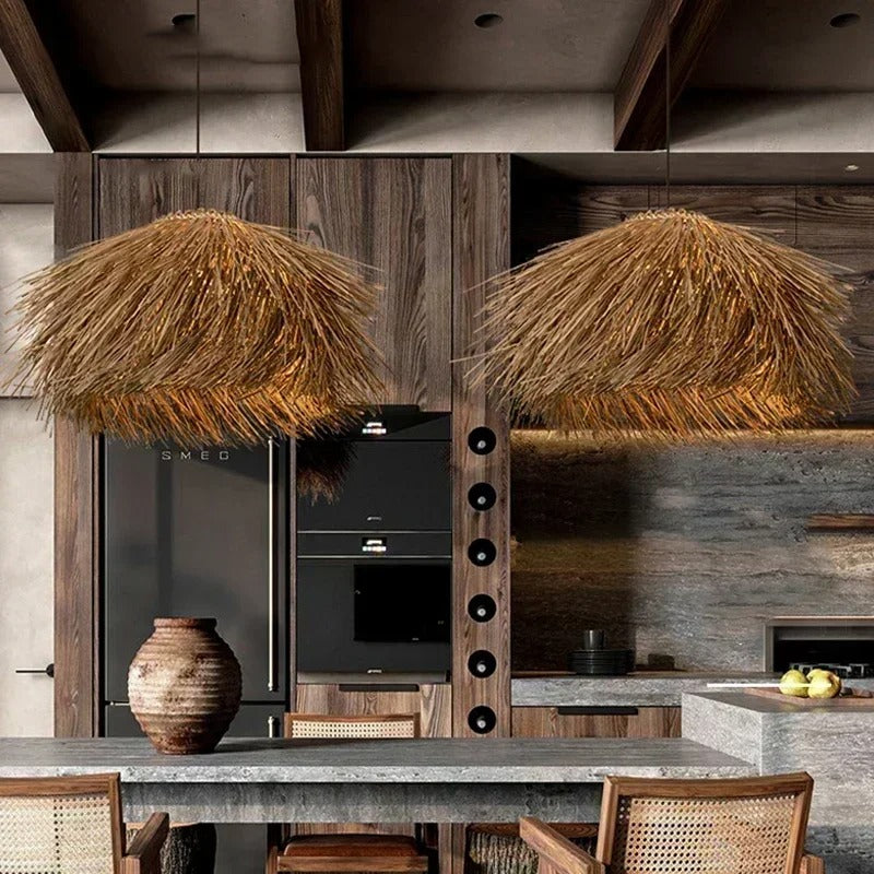 Suspension naturelle en rotin | Style bohème chic