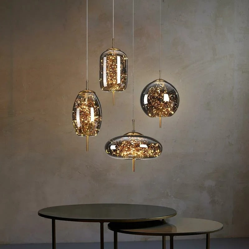 Suspension verre soufflé | Style contemporain féerique