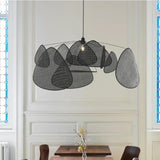 Lustre aérien en cannage rotin et style rétro