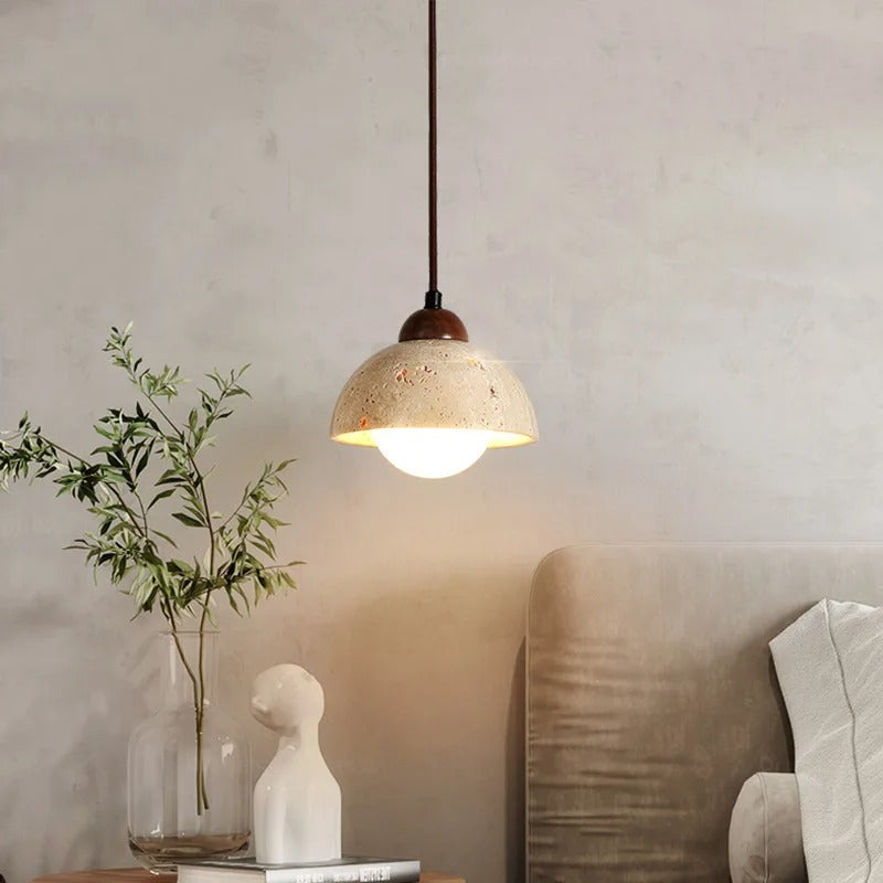 Suspension élégante pierre naturelle | Style wabi sabi
