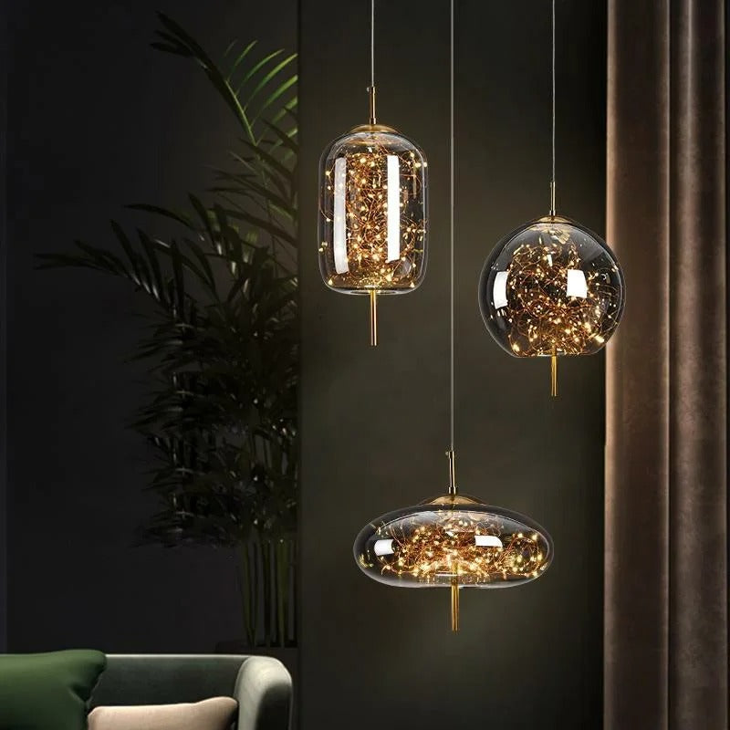 Suspension verre soufflé | Style contemporain féerique