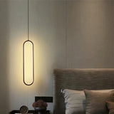 Lustre pendant / Suspension moderne en aluminium noir ou or au style minimaliste