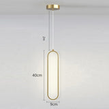 Lustre pendant / Suspension moderne en aluminium noir ou or au style minimaliste