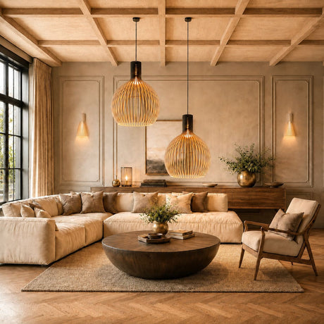 Suspension bois chic salon